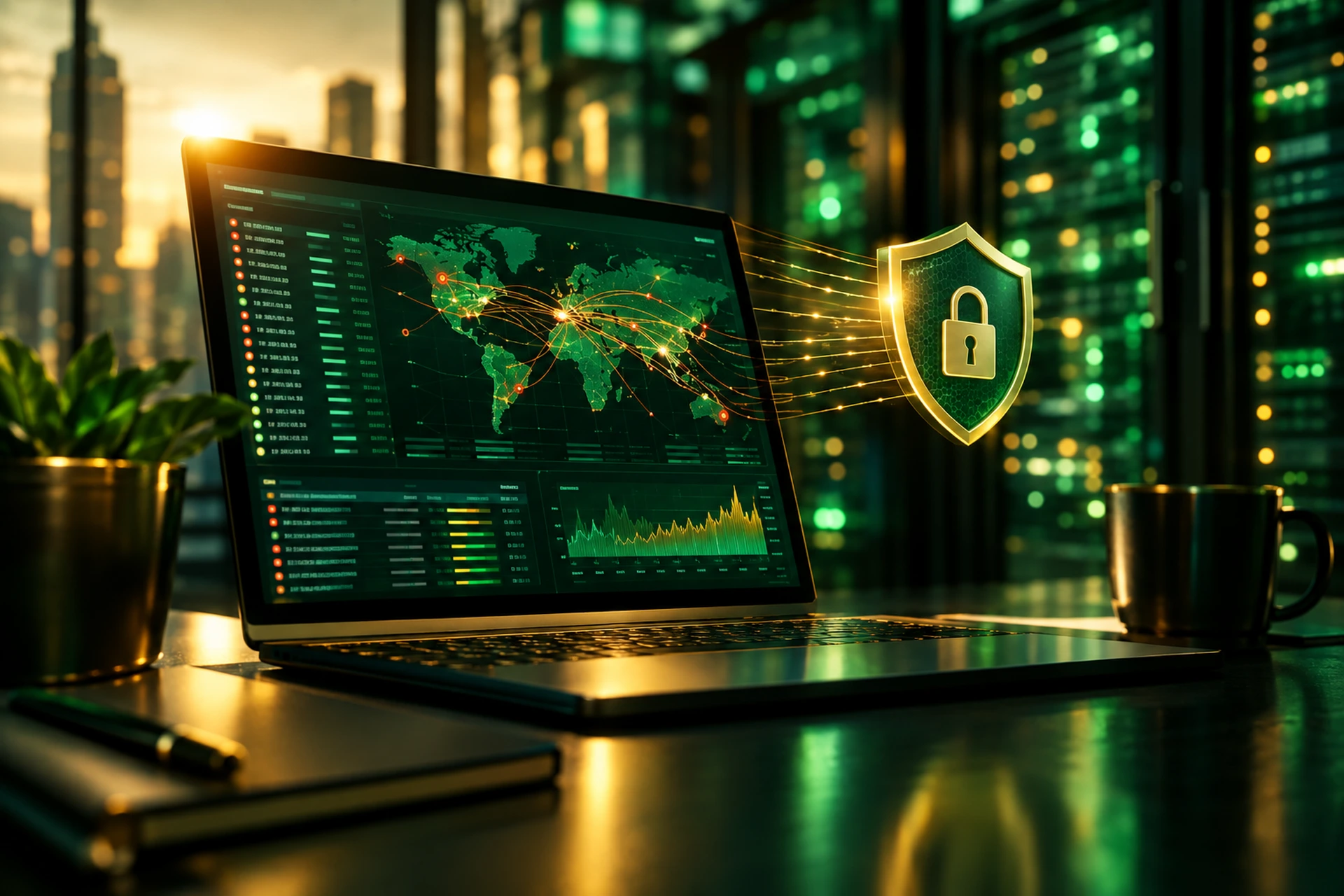 Server logs showing web application firewall activity and blocked requests