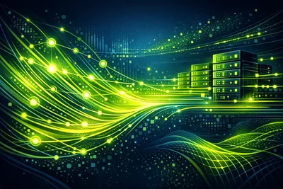 Small business owner reviewing website speed metrics on a laptop at their desk