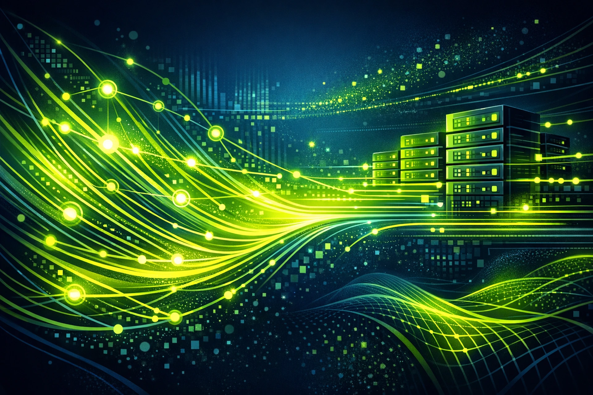 Small business owner reviewing website speed metrics on a laptop at their desk