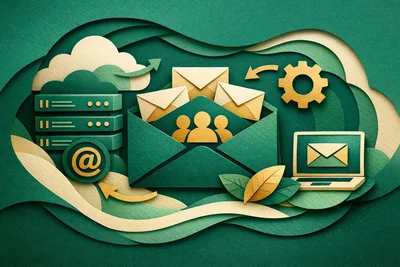 Team members collaborating through a shared business email inbox on their devices