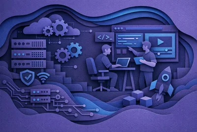 Developer focused on code at laptop with clean minimal workspace, representing freed-up engineering time