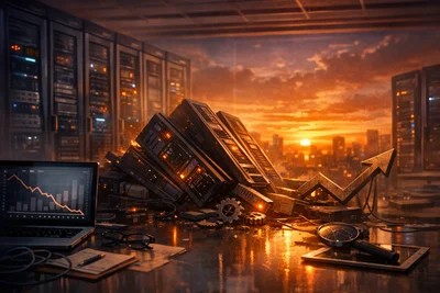 Business owner reviewing SEO analytics dashboard with organic traffic growth charts