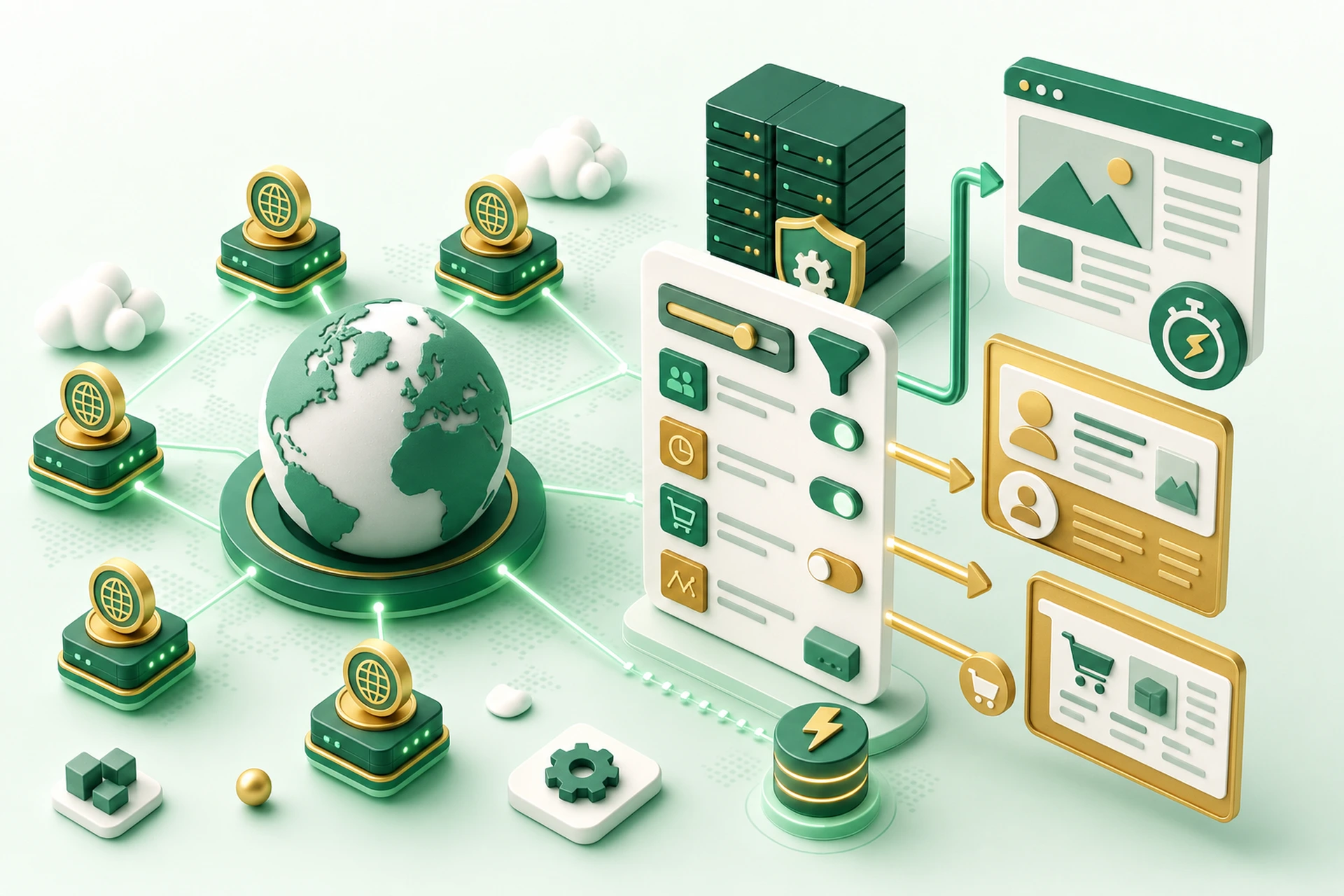 Diagram showing CDN caching rules separating static and dynamic website content