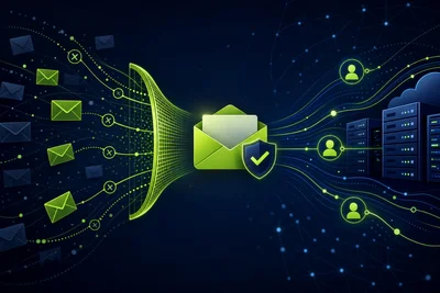 Email inbox showing spam prevention filters at work
