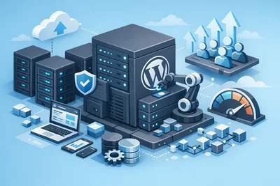 WordPress dashboard showing stable performance during a traffic spike on a managed hosting server