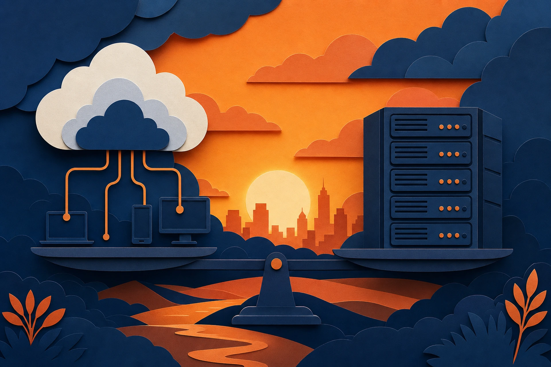 Server racks representing cloud hosting infrastructure for business reliability